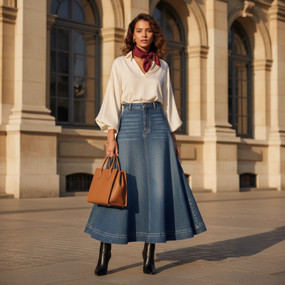 Jupe en jean évasée