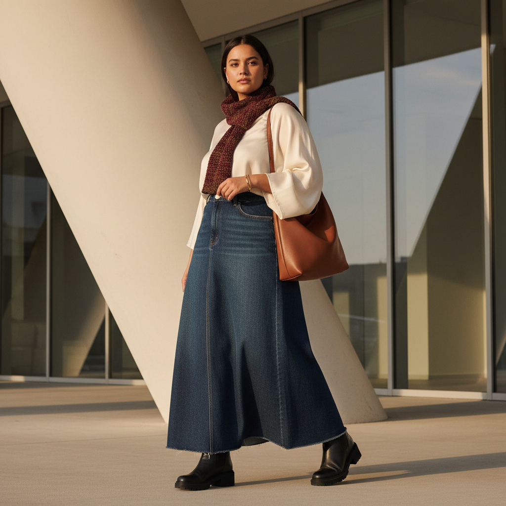 Jupe en jean grande taille Image