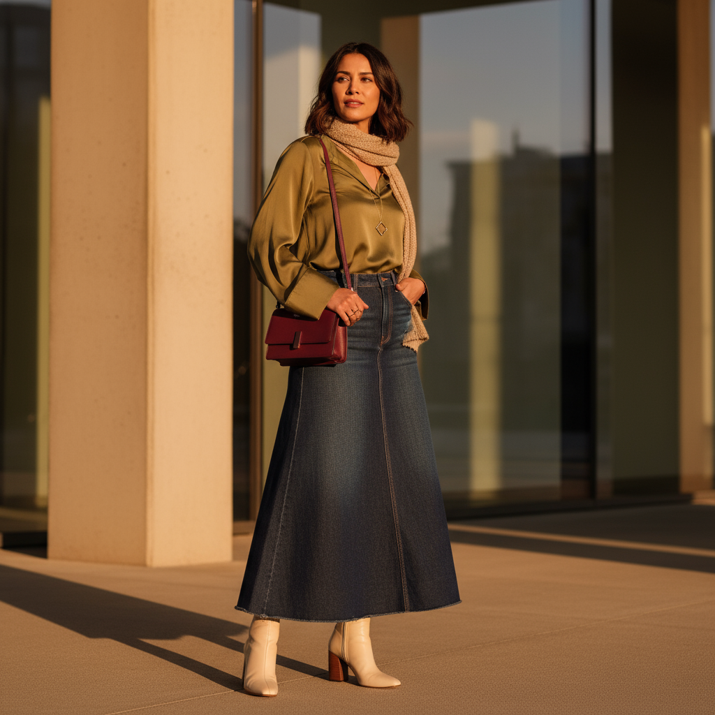 Jupe en jean longue Image