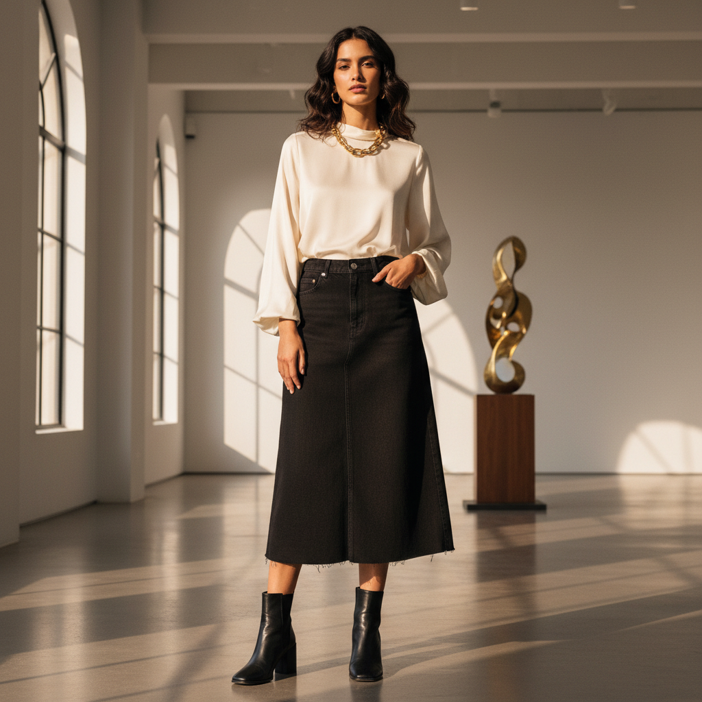 Jupe en jean noir Image