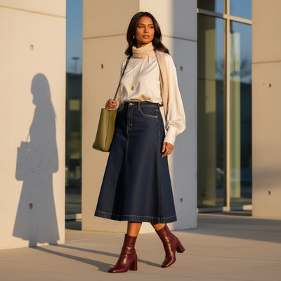 Jupe en jean trapèze