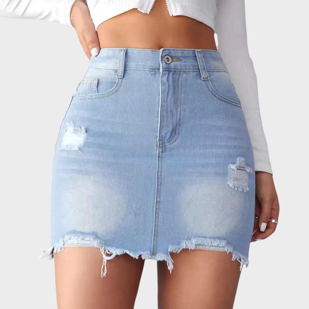 Jupe en jean déchirée