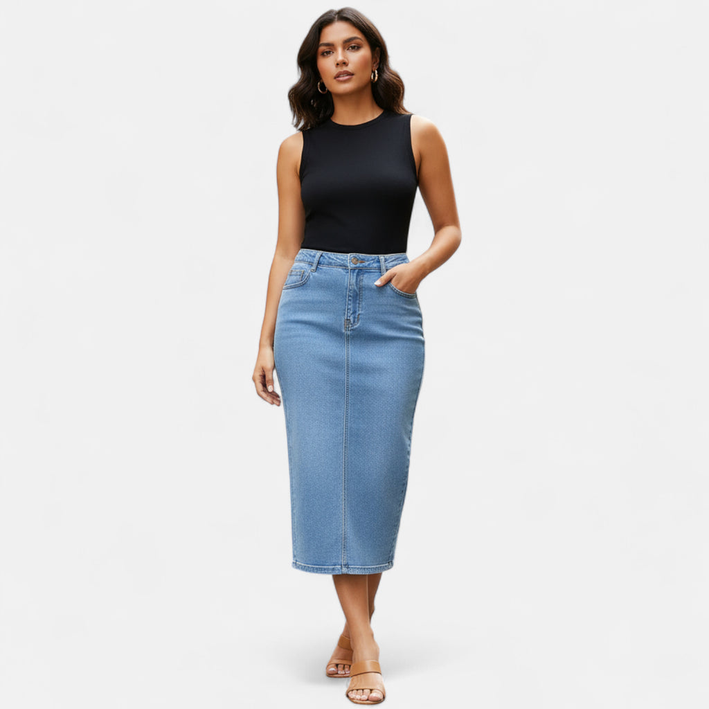 Jupe crayon longue jean