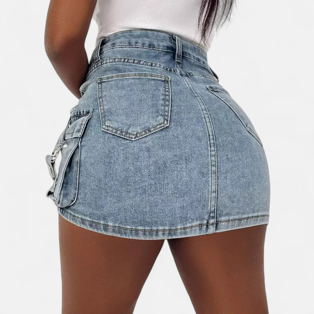 Jupe en jean cargo