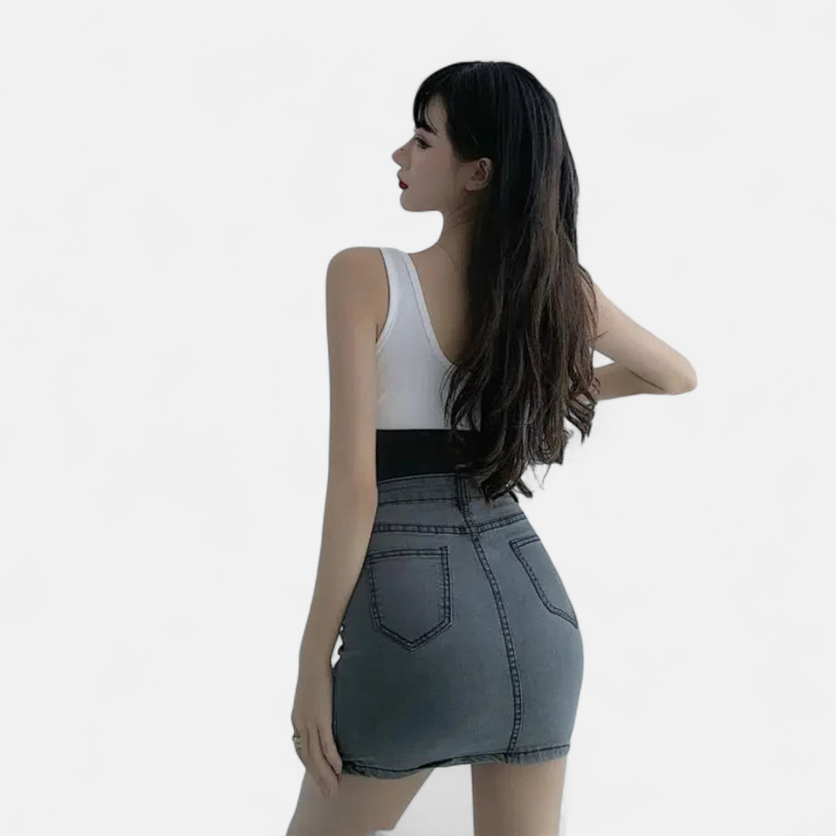 Jupe en jean gris clair