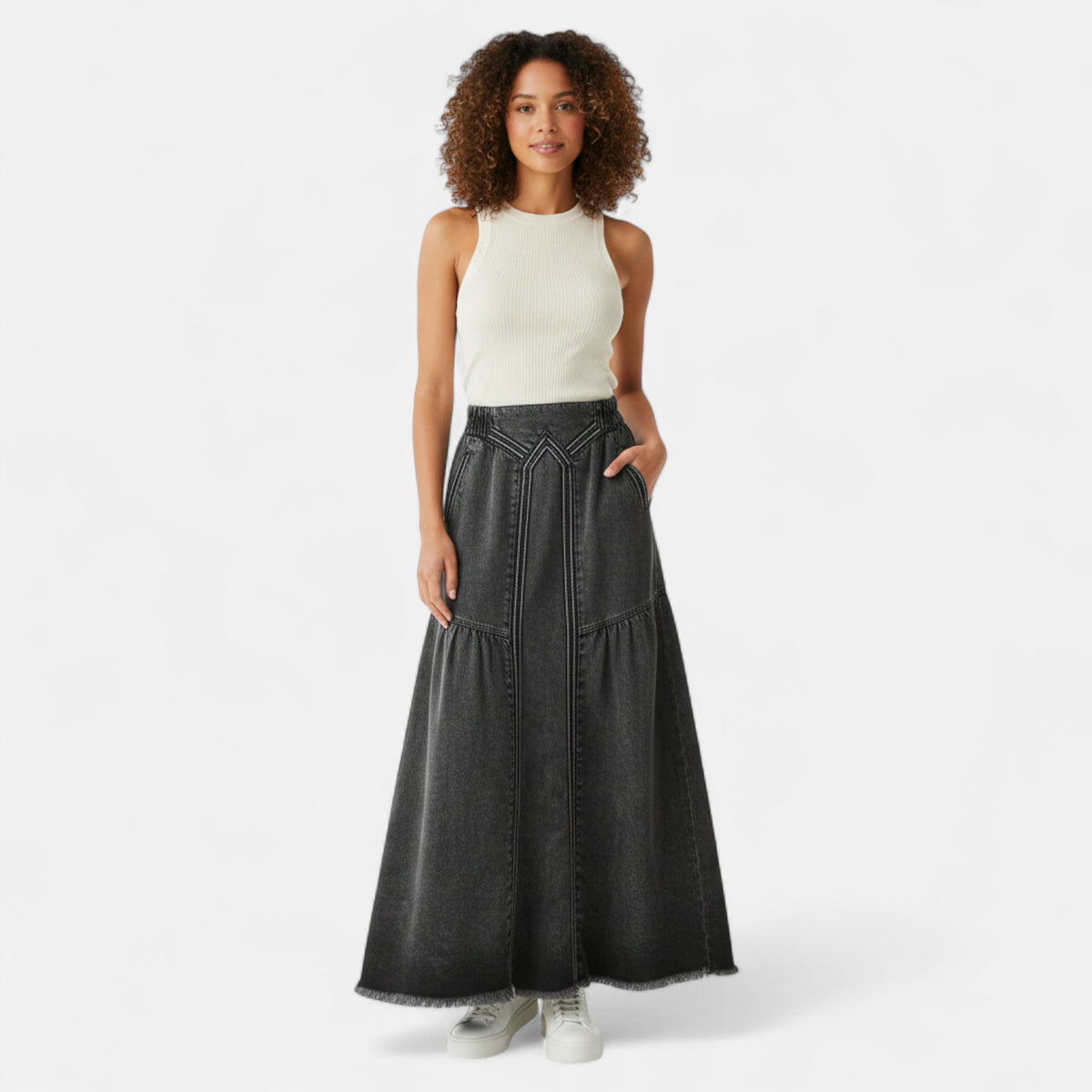 Jupe en jean gris foncé