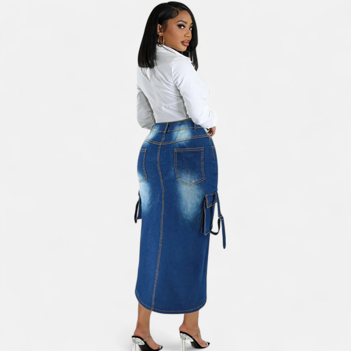 Jupe en jean longue grande taille