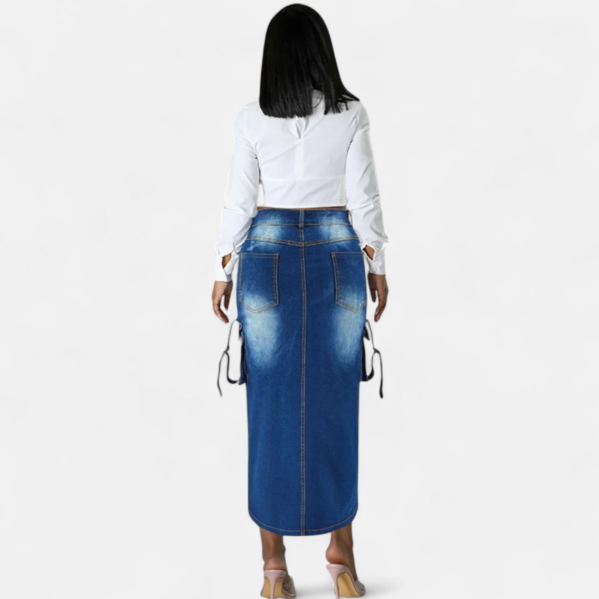 Jupe en jean longue grande taille