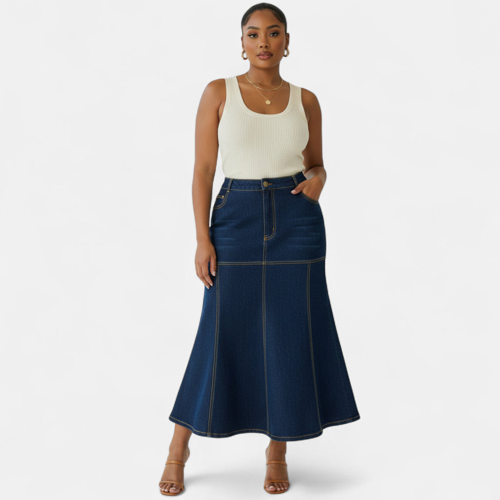 Jupe fourreau jean grande taille