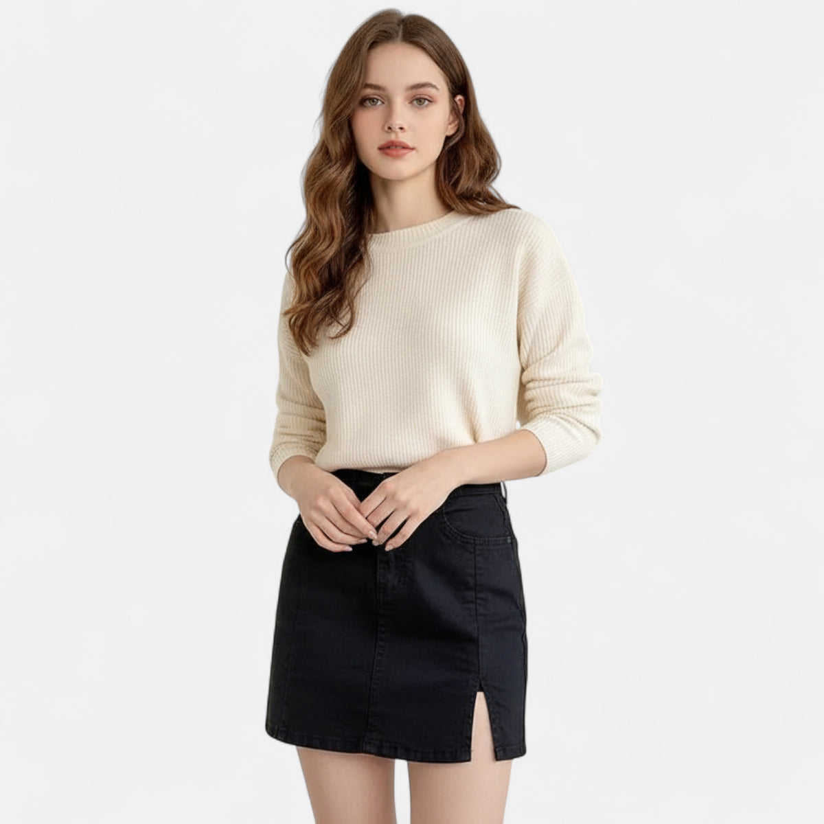 Jupe short en jean noir