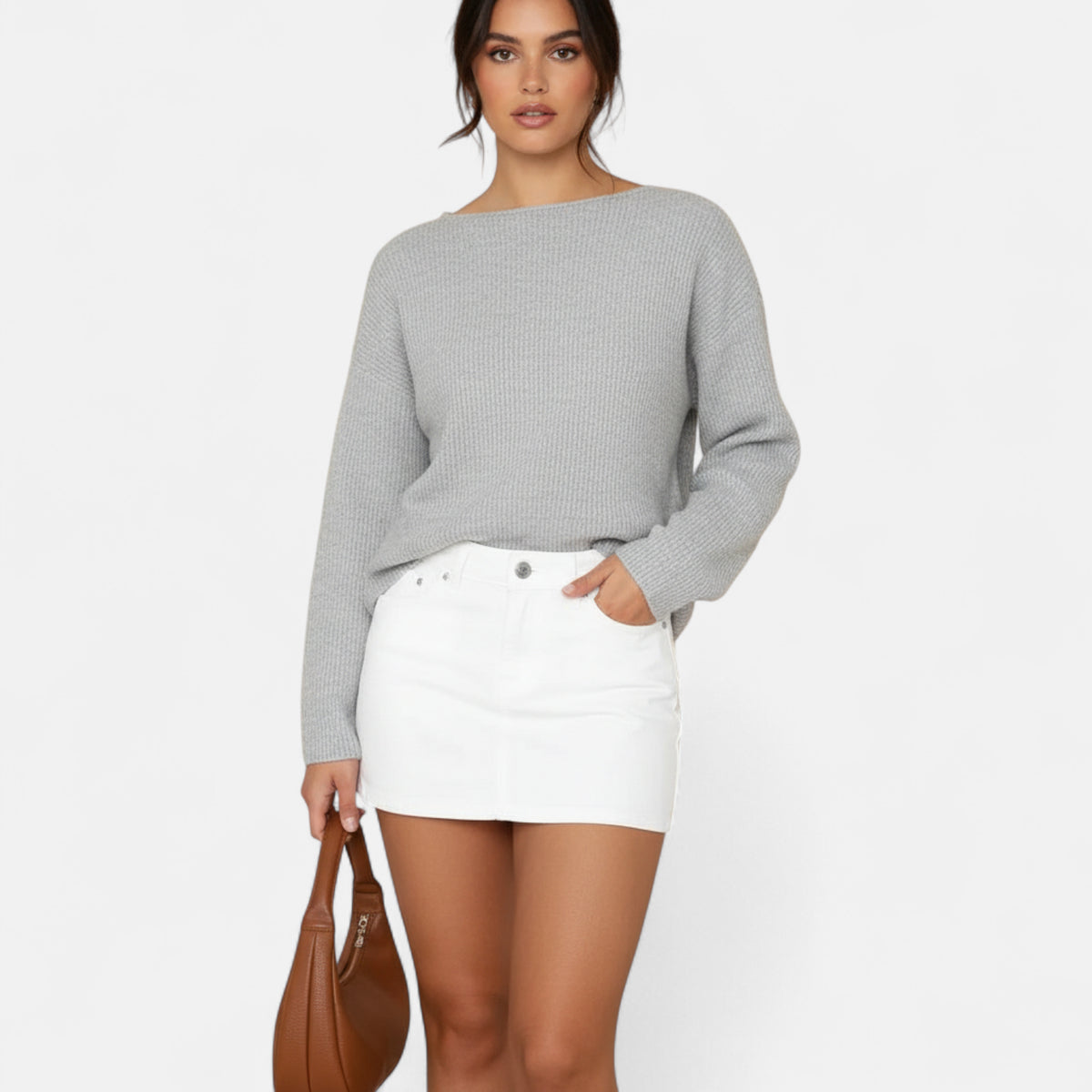 Mini jupe en jean blanche