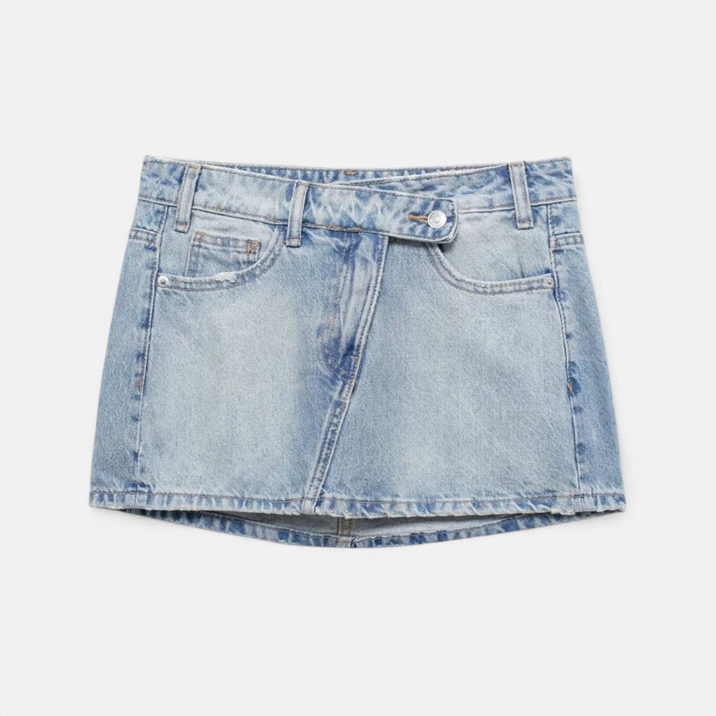 Mini jupe en jean bleu clair
