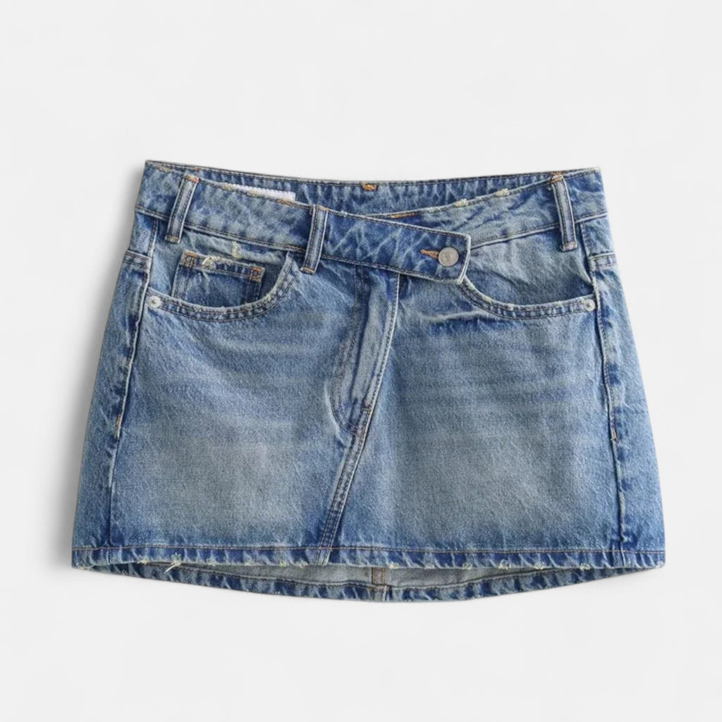 Mini jupe en jean bleu