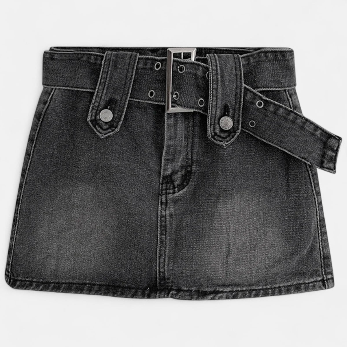 Mini jupe noir en jean taille basse